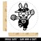 Cute Easter Bunny with Hat Egg and Overalls Rubber Stamp for Stamping Crafting